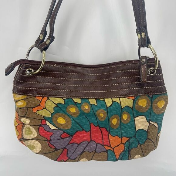 Relic Womens Shoulder Bag Hobo Zip Closure Double Strap Multicolor Butterfly - Picture 6 of 15